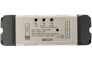 MHCOZY Interruttore relè wireless WiFi, automazione domestica, compatibile con Google Assistant (Smart Life, 2ch 85-250 V)