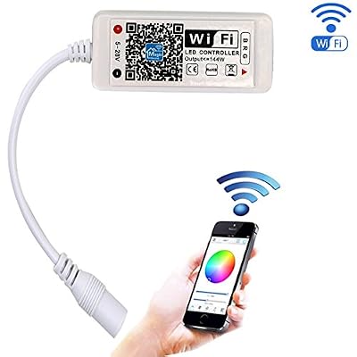 Tesfish intelligent sans fil Wifi RGB Led contrôleur de travail avec Android et IOS système 5V-28V pour 3528 5050 RGB Lumière LED Bande