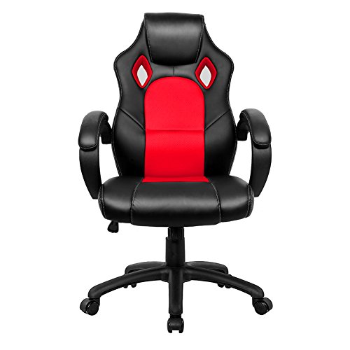 IntimaTe WM Heart Silla de escritorio de oficina de PU, Racing,asiento giratorio del escritorio del ordenador, Negro