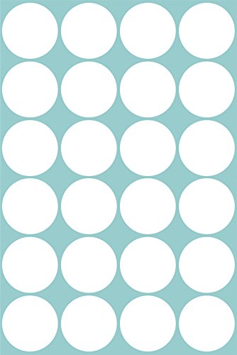Self Adhesive Coloured Dot Stickers Round Spot Circles Dots Paper Labels Vinyl (WHITE)