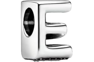 GHMIOU Charme Lettre de l'alphabet Argent Sterling 925 Femmes Pearl Charm Compatible pour Européen Bracelets