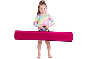 TINY TUMBLERS Gymnastics Beam For Kids - Amazing Balance Equipment For Children at Home - Faux Suede, High Density EVA Foam - Sizes 210cm/240cm/270cm - Flash Cards, Carry Straps, Carry Case and Multiple Colours!