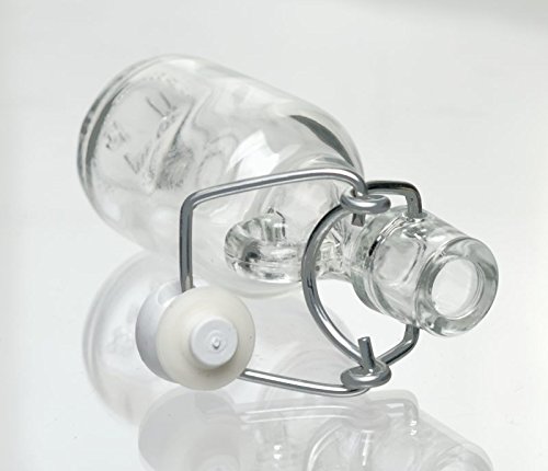 gouveo 48 Set leere 40 ml Henkelflasche inkl. Bügelverschluss und 28-seitige Flaschendiscount-Rezeptbroschüre Flaschen Likörflaschen Schnapsflaschen Glasflaschen - 2