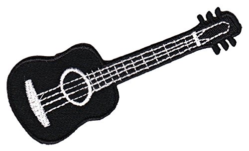Preisvergleich Produktbild Gitarre Schwarz Aufnäher Bügelbild