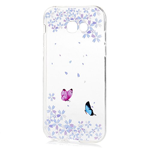 Badalink Hülle für Samsung Galaxy A5 2017 Hülle Schutzhülle Bunt Silikon Weicherem Gummi Bumper Bunte Schmetterlinge Style Cover Handyhülle Schale TPU - 2