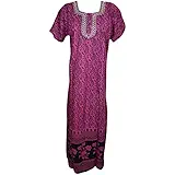 Indiatrendzs Women's Nighty Paisley Printed Embroidered Neckline Sleepwear Nightgown (Chest 44)