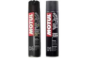 UVUBXT Kit PULISCI LUBRIFICA Catena MOTUL C4 Chain LUBE 400ml + C1 Chain Clean 400ml