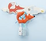 Labebe – Holz Kinder Fuchs Garderobe Kleiderhaken Wandhaken mit 3 Haken - 3