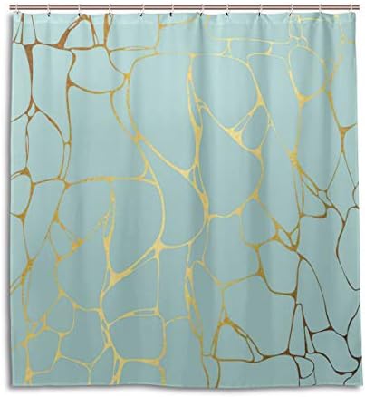 CPYang Shower Curtains Marble Pattern Waterproof Mould Resistant Bath Curtain Bathroom Home Decor 168 x 182 cm with 12 Hooks