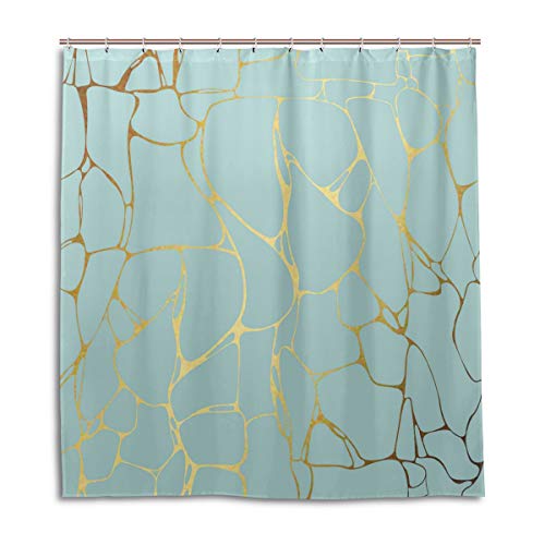 CPYang Shower Curtains Marble Pattern Waterproof Mould Resistant Bath Curtain Bathroom Home Decor 168 x 182 cm with 12 Hooks