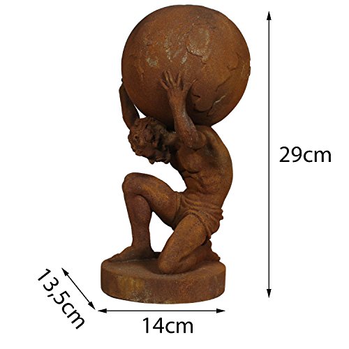 Miganeo® Atlas -trägt die Welt auf Schultern Figur 29 cm Skulptur Statue Deko Dekoration Steinfigur bronziert 4519 - 3