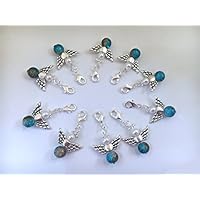 10 Glas Perlenengel mit Karabinerhaken, handmade, Schutzengel, Anhänger