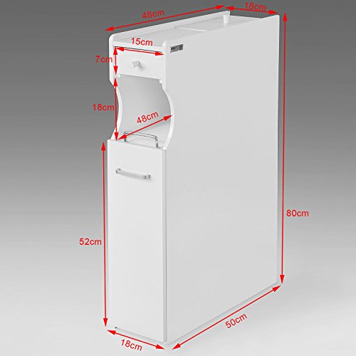 SoBuy® Badregal Nischenregal Standschrank Seitenschrank weiß FRG50-W - 4