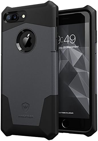 iPhone 7 Plus Case, Wrestler Protective Detachable Two Piece Shock Proof Hybrid Case with Reinforced Corners for iPhone 7 Plus (Jet Black/Space Gray)