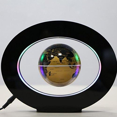 Magnetic Levitation 、Rotating Globe World Map 360 Degree Rotating Kids Desktop Home Office Decorative Globe with LED Light Elliptical Base Display Stand -3inch , B