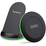 yootech Wireless Charging Bundle, 2 Pack Qi-Certified Wireless Charging Pad Stand, Compatible with iPhone Xs Max/XR/XS/X/ 8/Plus/Galaxy S10/S10 Plus/S10E/S9 and More (AC Adapter Not Included)