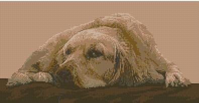 Golden Retriever 3 Counted Cross Stitch Kit 14" x 7.25"