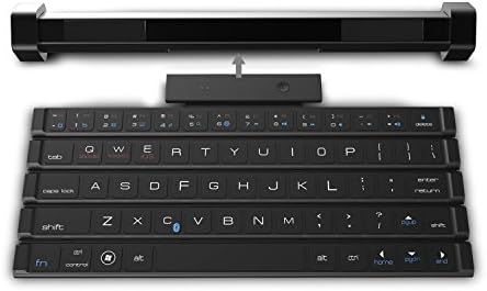 BeneGlow Portable Multifunctional Rollable Wireless CSR4.1 Bluetooth Keyboard with Built-in Bass Speaker and Rechargeable Holder for iPhone, iPad, MacBook, MacBook Air with Indoor and Outdoor Use (One Size, Black)