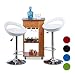 Produktbild Relaxdays Barhocker 2er Set, höhenverstellbar, drehbar, bis 120 kg, mit Lehne, Barstuhl, HxBxT: 99 x 46 x 39 cm, weiß