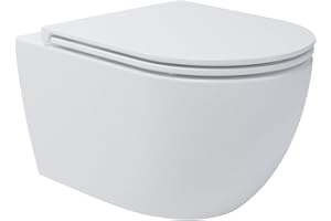 Wunderbad Whirlflush Hänge-WC Soho 3.0 Weiß Glanz | Spülrandlos für Hygiene & Leichte Reinigung | Tornado-Spülung | Mit Super Slim SoftClose WC-Sitz aus Duroplast