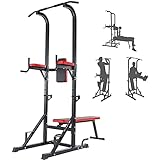 ISE Power Tower Panca Palestra Multifunzione, Stazione Palestra con Sbarra Trazioni, Chin Up Pull UP Workout Dip Bar a Casa, 