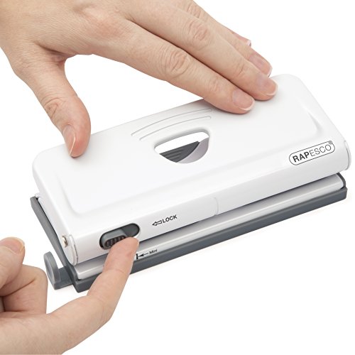 Rapesco 1321 - Perforadora para organizadores y diarios de 6 taladros ajustable  blanco