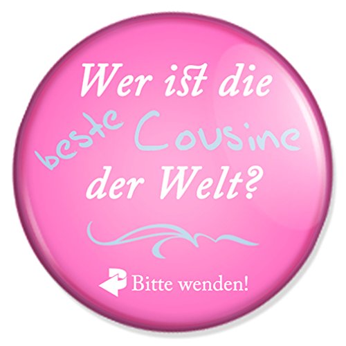 Spruch Wer ist die beste Cousine der Welt Schminkspiegel, Taschenspiegel Schminkspiegel Reisespiegel Handspiegelmit 59 mm Durchmesser