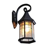 ★ Gebogener Lampenarm im Hakendesign, präziser wasserdichter Leuchtenkörper aus Aluminiumdruckguss, Lampenschirm aus Kunstglas mit Wassertropfen, kreative amerikanische Leuchte.