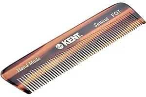 Kent Authentic Handmade Fine Mens Pocket Comb, Dark Brown, 110mm