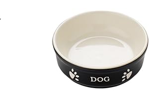 Nobby Mangeoire en Terre Cuite pour Chien Motif Dog Noir Diamètre 12 cm