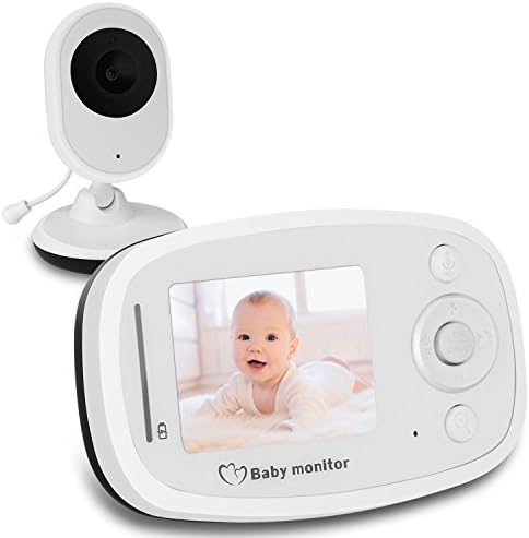 Wireless Video Baby Monitor with HD Camera Infrared Night Vision Two-way Talk Back System for Baby Security Including Corner Shelf