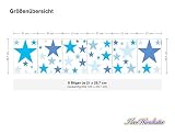 I-love-Wandtattoo WAS-10099 Kinderzimmer Wandsticker Set „Blaue Sterne für Jungen“ zum Kleben Wandtattoo Wandaufkleber Sticker Wanddeko - 3