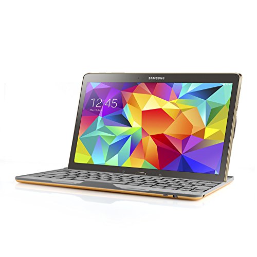 JAMMYLIZARD | Deutsche Tastatur für [ Samsung Galaxy Tab S 10.5 ] Kabelloses Bluetooth Keyboard Cover, GOLD / GRAUBRAUN - 7