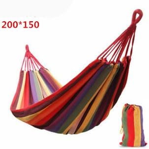 GULUDED Hammock outdoor soft cotton fabric brazilian hammock double width 2 person travel camping hammock, hammock multiples 200 x 150 cm, load capacity up to 300 kg