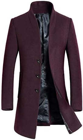 ADESHOP Men's Outerwear, Men's Jacket Warm Winter Trench Long Outwear Button Smart Overcoat Coats