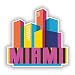 Produktbild 2 x Miami Skyline vinyl Aufkleber Reise Gepäck # 10310 - 10cm/100mm Wide
