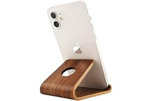 Smartify Handyhalter aus Walnussholz Handy Halterung für iPhone, Samsung, iPad, Kindle - Holz Handy Ständer und Tablet Halterung - Handyhalterung für Bett und Büro - Stilvoller Handyständer Holz