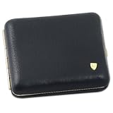 Echtes Hirsch-Leder Zigaretten-Etui Hirsch-Leder schwarz / Normal-Format