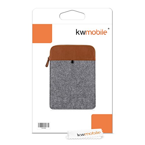 kwmobile Laptoptasche Filz Sleeve für 12,5″ 13″ 13,3″ Laptop / Ultrabook – Notebook Tasche Schutzhülle Laptop Case Hülle in Grau Braun Innenmaße: ca. 36 x 26 cm - 5