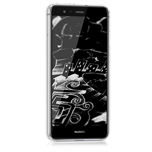 kwmobile Funda para Huawei P10 Lite - Carcasa de  TPU  para m  vil y dise  o Don t Touch my Phone en  Blanco Negro 