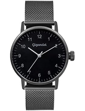 Gigandet Quarz Damen-Armbanduhr Minimalism Uhr Analog Edelstahlarmband Schwarz G27-007