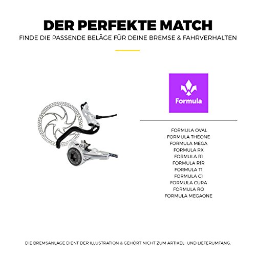 Formula TheOne MegaOne Oval Mega RX R1 R1R T1 C1 Cura RO Bremsbeläge für MTB Mountainbike Scheibenbremse Organic Beläge Bike Bremse Bremsbelag | Gorilla Bikes High Performance Disc Brake Pad - 5