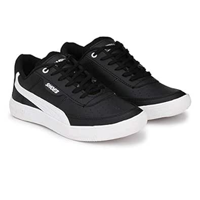black sports shoes with white sole