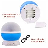 Sternen-Nachtlicht Projektionslampe Beleuchtung Nachtlicht Sternenhimmel Projektor 360 Grad Romantische Nacht Lampe Tischlampe mit USB für Schlafzimmer, Kinder Zimmer, Weihnachten, Hochzeit, Geburtstag, Party - 4