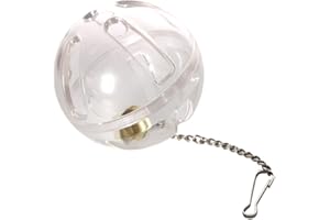 REA&GOLE Bird Creative Foraging Toy Hangable Bird Seed Food Ball Parrot Cage Feeder with Bell and Chain for Parrot Parakeet Cockatiel Conure Lovebird and More