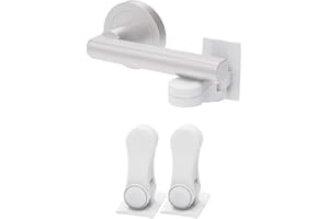 Inaya Child Proof Door Lever Lock, Baby Proofing Door Handle Lock, Minimalist Design, 3M Adhesive & No DrillingNeed, Child Safety Door Handle Locks (2 Pack)