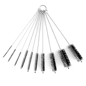 BOROLA Drinking Straw Cleaning Brush Kit , Nylon Bristles(10 Different Size, Black)