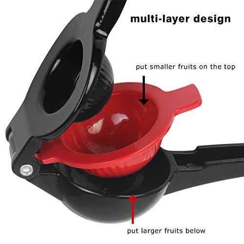 Uvistare Zitronenpresse Manuell / Limettenpresse Profi / Lemon Squeezer Schwarz / Orangenpresse - 5
