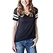 Produktbild Moonuy Frauen Tops, Damen Kurzarm Pullover Criss Cross Vorne V-Ausschnitt Patchwork T-Shirt Bluse Patchwork 2018 Sommer Heißer Verkauf Stilvolle Kleidung (EU 34/Asien S, Schwarz)