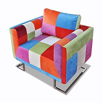 vidaXL Fauteuil patchwork avec pieds chromées